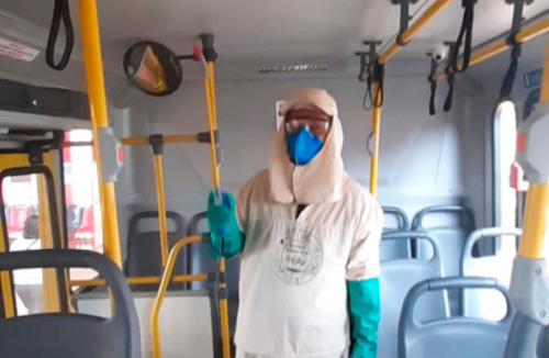 Pérola continua realizando intensificação de higiene nos ônibus